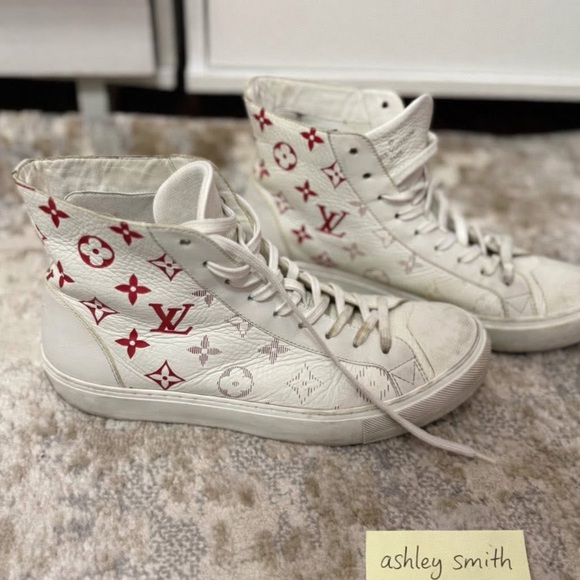Louis Vuitton Other - Louis Vuitton White and Red Monogram Sneakers